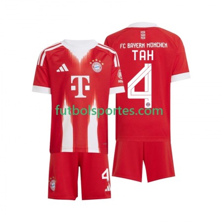 Camiseta Bayern de Múnich Jonathan Tah 4 Niño Primera Equipación 2025/2026
